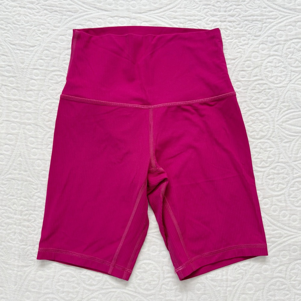Lululemon Align Ribbed High-Rise Shorts, Wildberry (Sz 4, 8" Inseam)‎